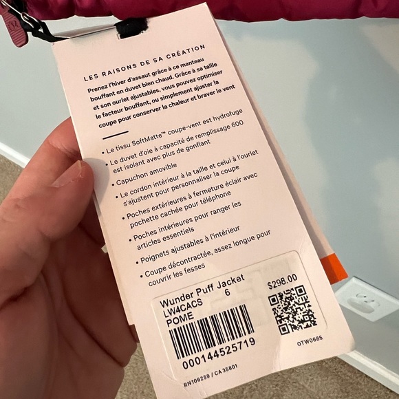 ππ LuluLemon Wunder Puff Jacket - Picture 11 of 11